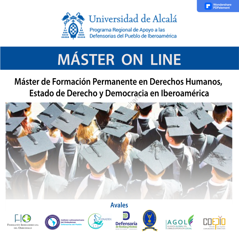 EL ILO INFORMA: SE ABRE LA PREINSCRIPCIÓN PARA EL MASTER DE FORMACIÓN PERMANENTE EN DERECHOS HUMANOS, ESTADO DE DERECHO Y DEMOCRACIA EN IBEROAMÉRICA (PRADPI-UNIVERSIDAD DE ALCALÁ)